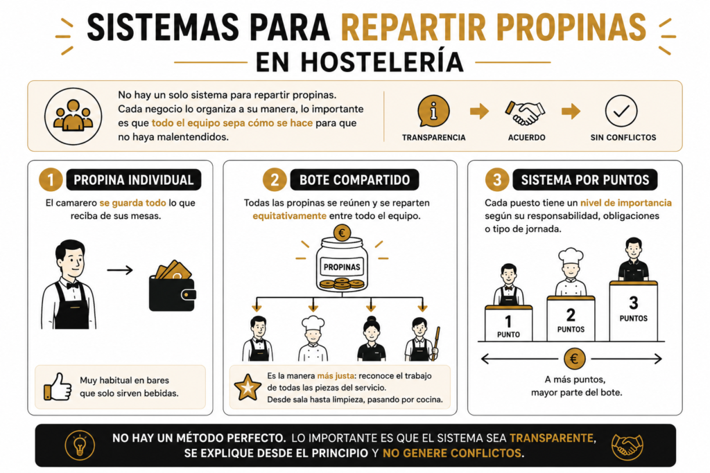 Como se reparten las propinas en hostelería