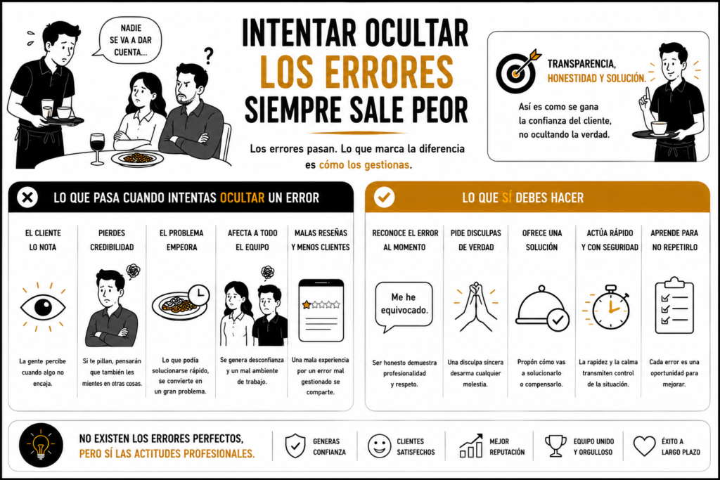 como gestionar errores en hostelería