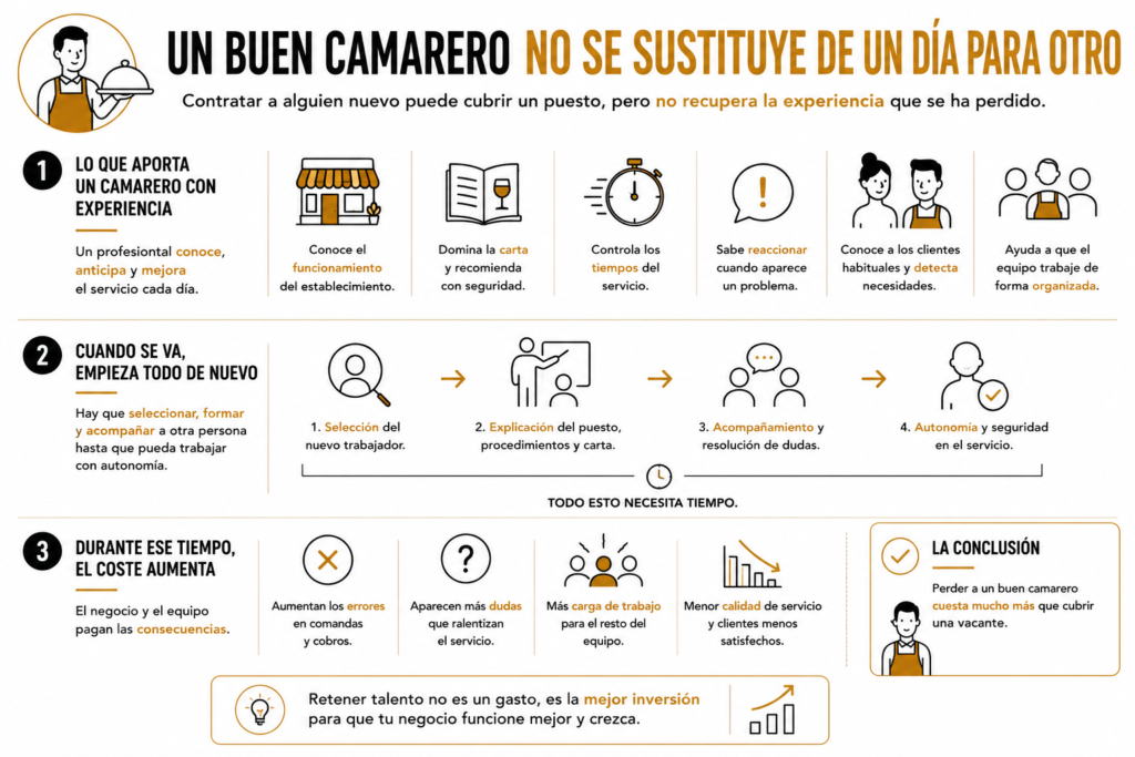 la experiencia de un buen camarero