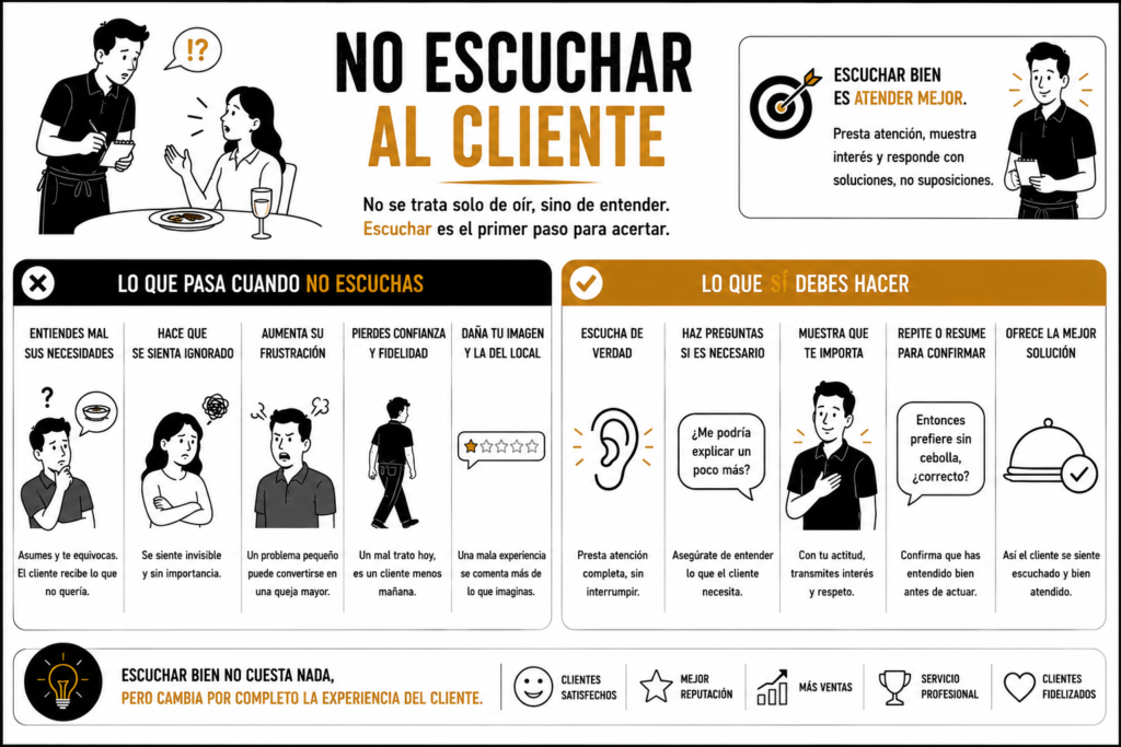 no escuchar al cliente