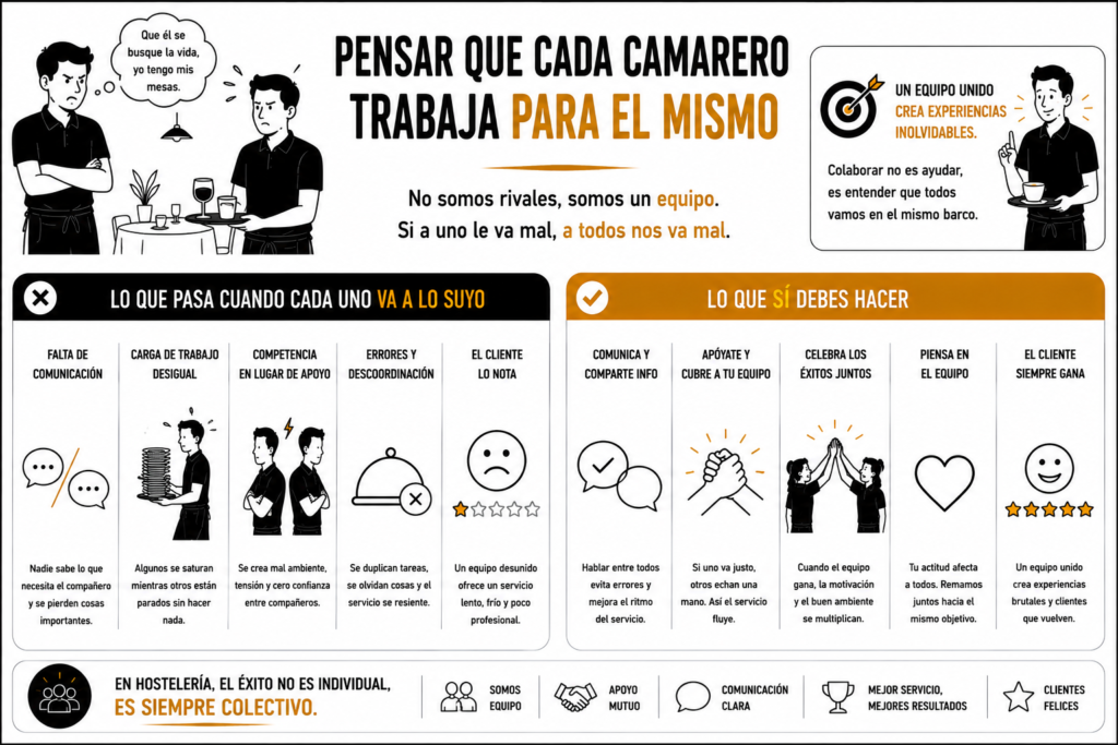 pensar que cada camarero trabaja para si mismo
