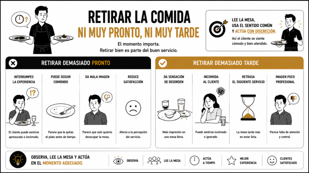 retirar platos de la mesa