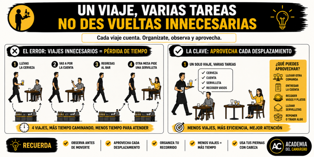Los 7 errores que hacen perder tiempo a un camarero durante el servicio