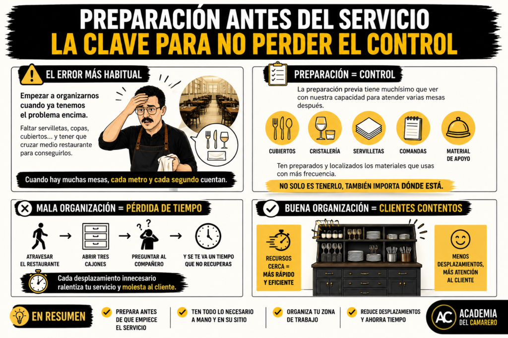 como atender varias mesas a la vez