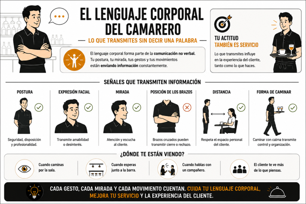 el lenguaje corporal del camarero