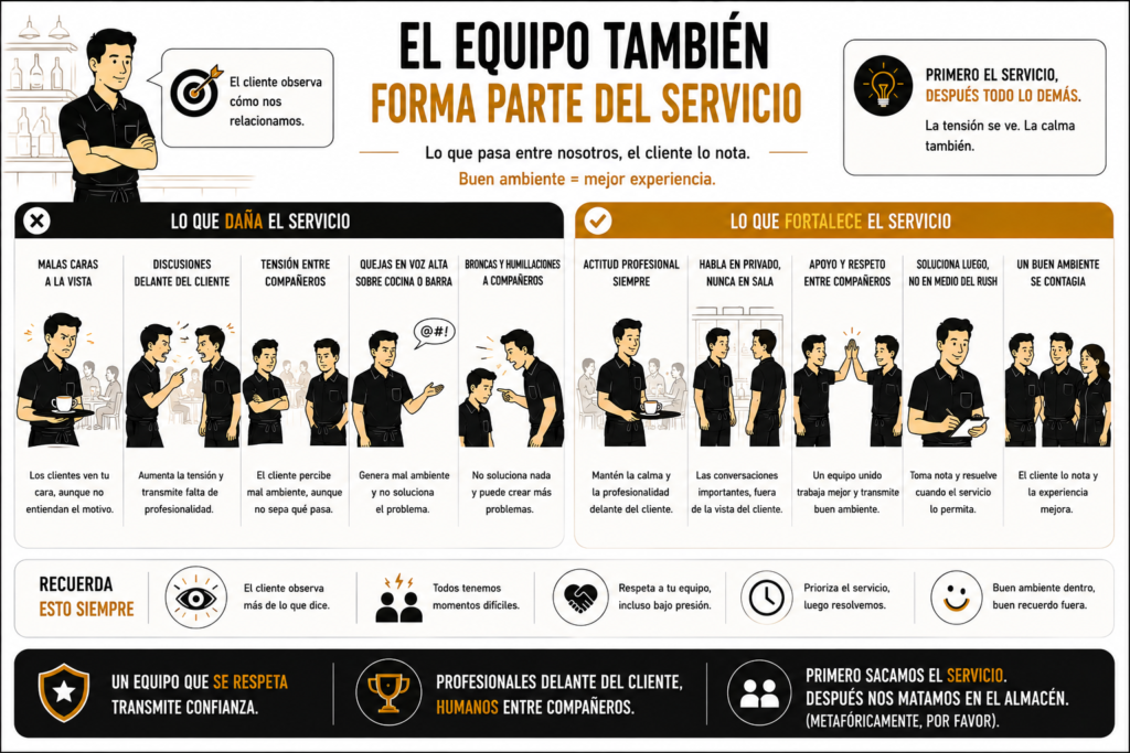 el lenguaje corporal entre camareros