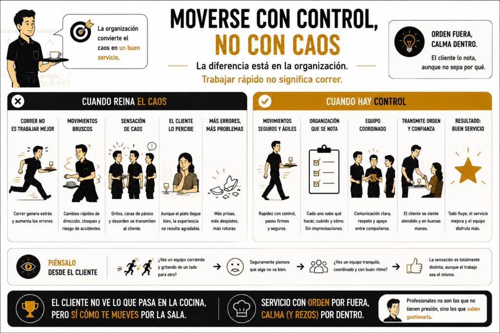 el movimiento dentro de la sala
